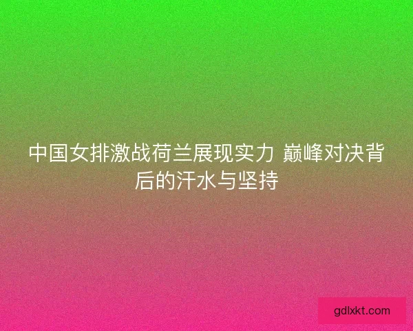 中国女排激战荷兰展现实力 巅峰对决背后的汗水与坚持