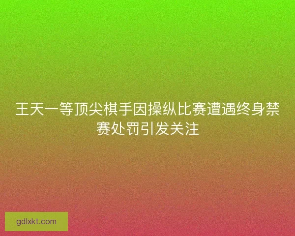 王天一等顶尖棋手因操纵比赛遭遇终身禁赛处罚引发关注